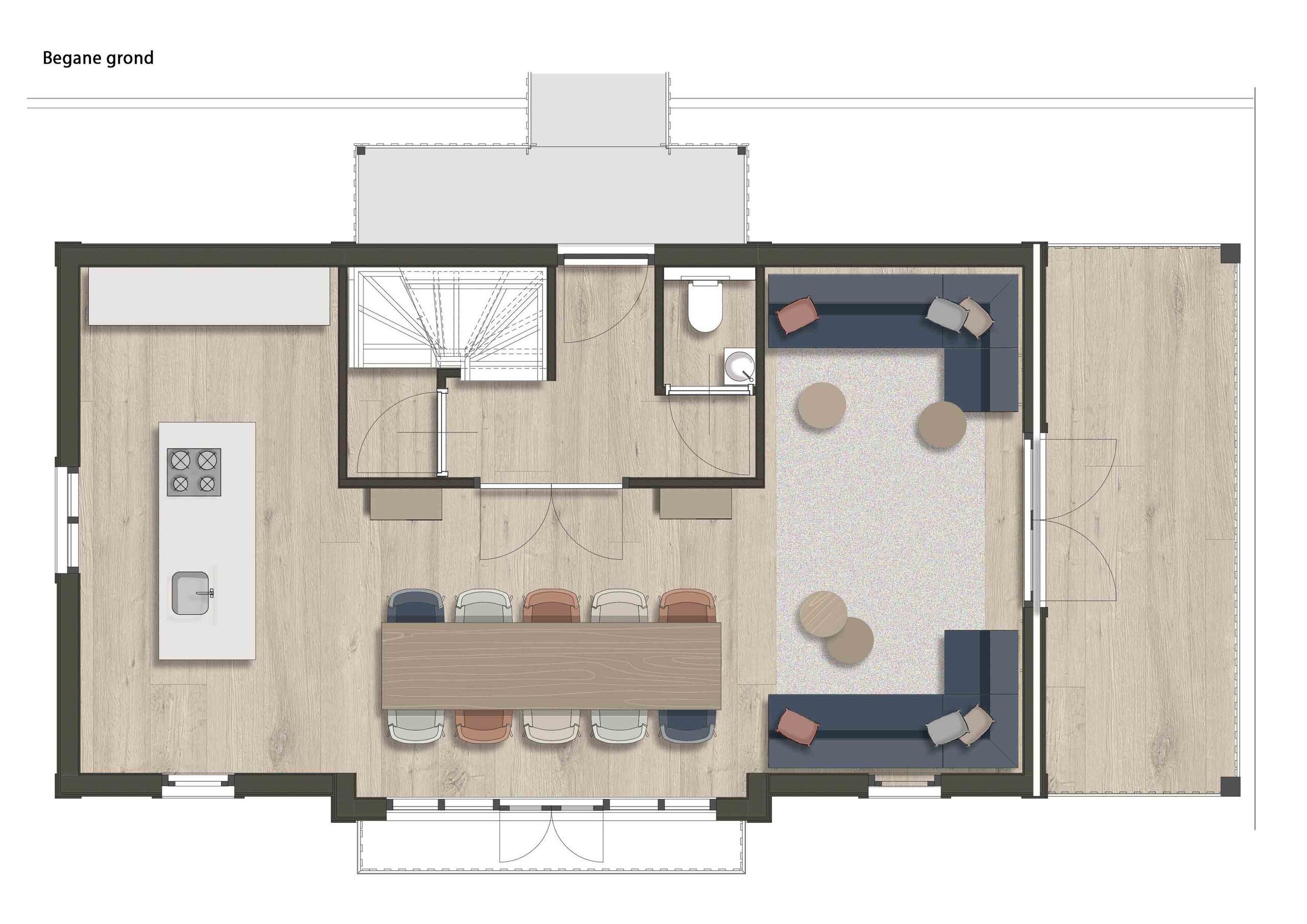 Begane grond de schouw plattegrond familie resort molenwaard