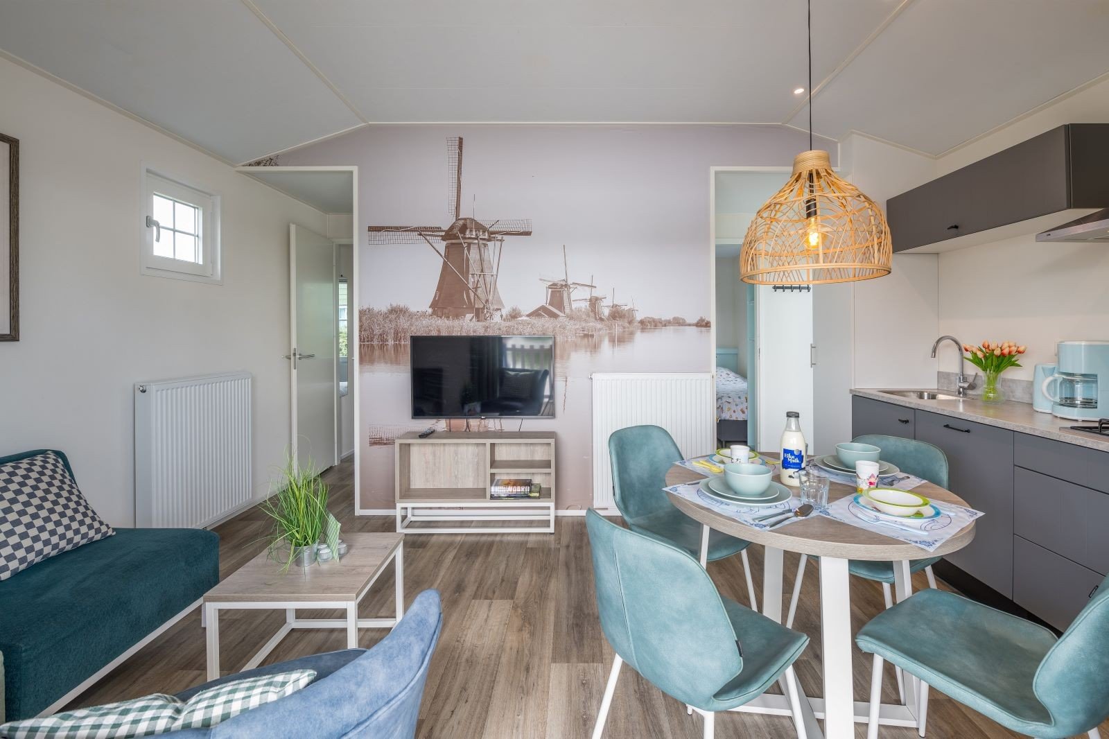 Kinderdijk cottage 4 personen leefruimte