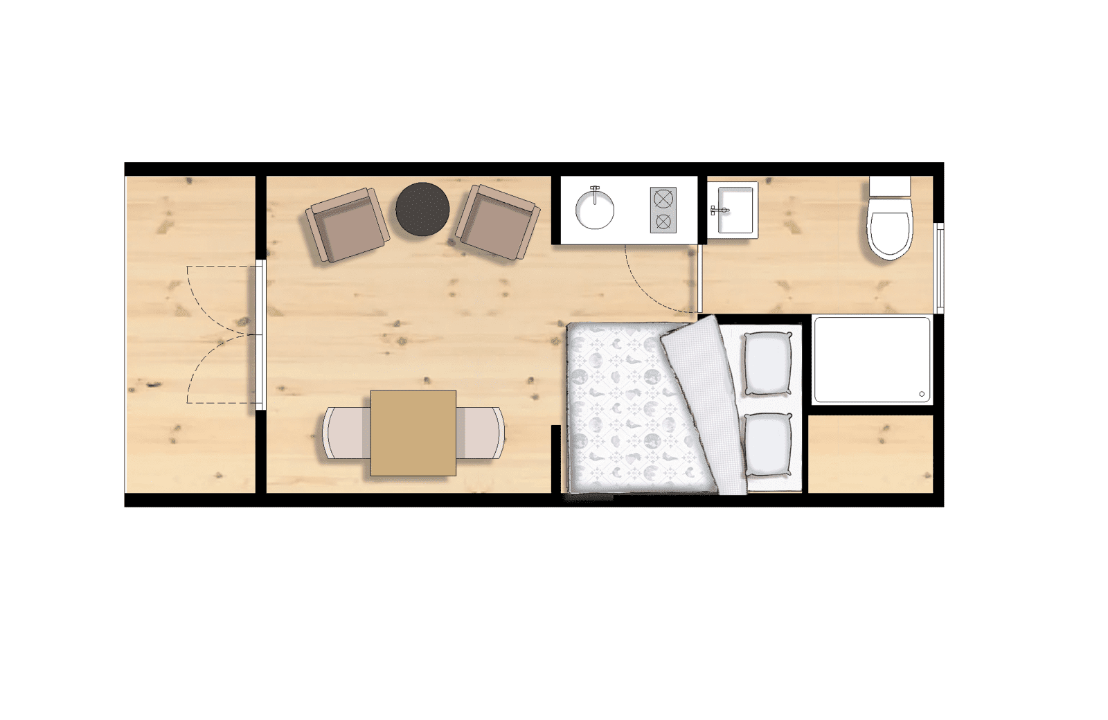 Polderlodge 2 personen plattegrond familie resort molenwaard